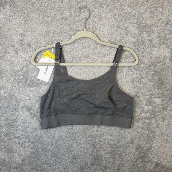 NEW Momcozy Grey Heather Maternity Nursing Pumping Bra Bralette Size M - Picture 1 of 7